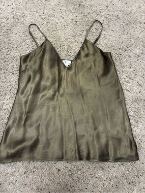 Socialite Olive Satin V-Neck Cami